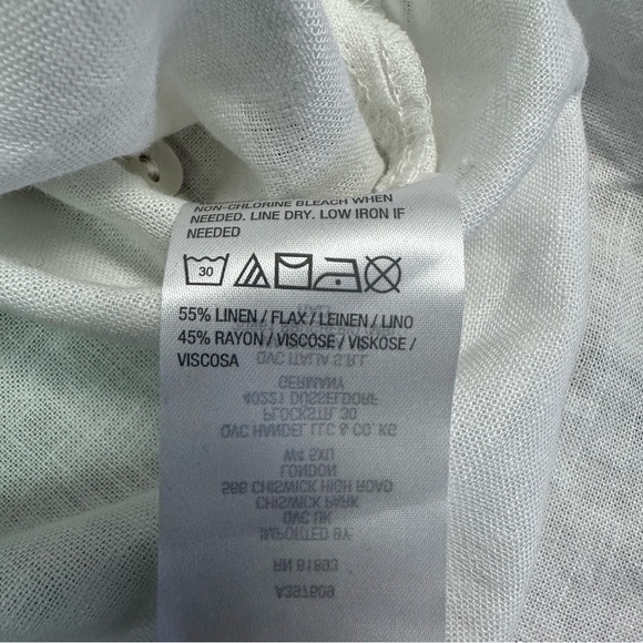 Susan Graver White Linen Blend Button Down Shirt Classic Design - Picture 6 of 6